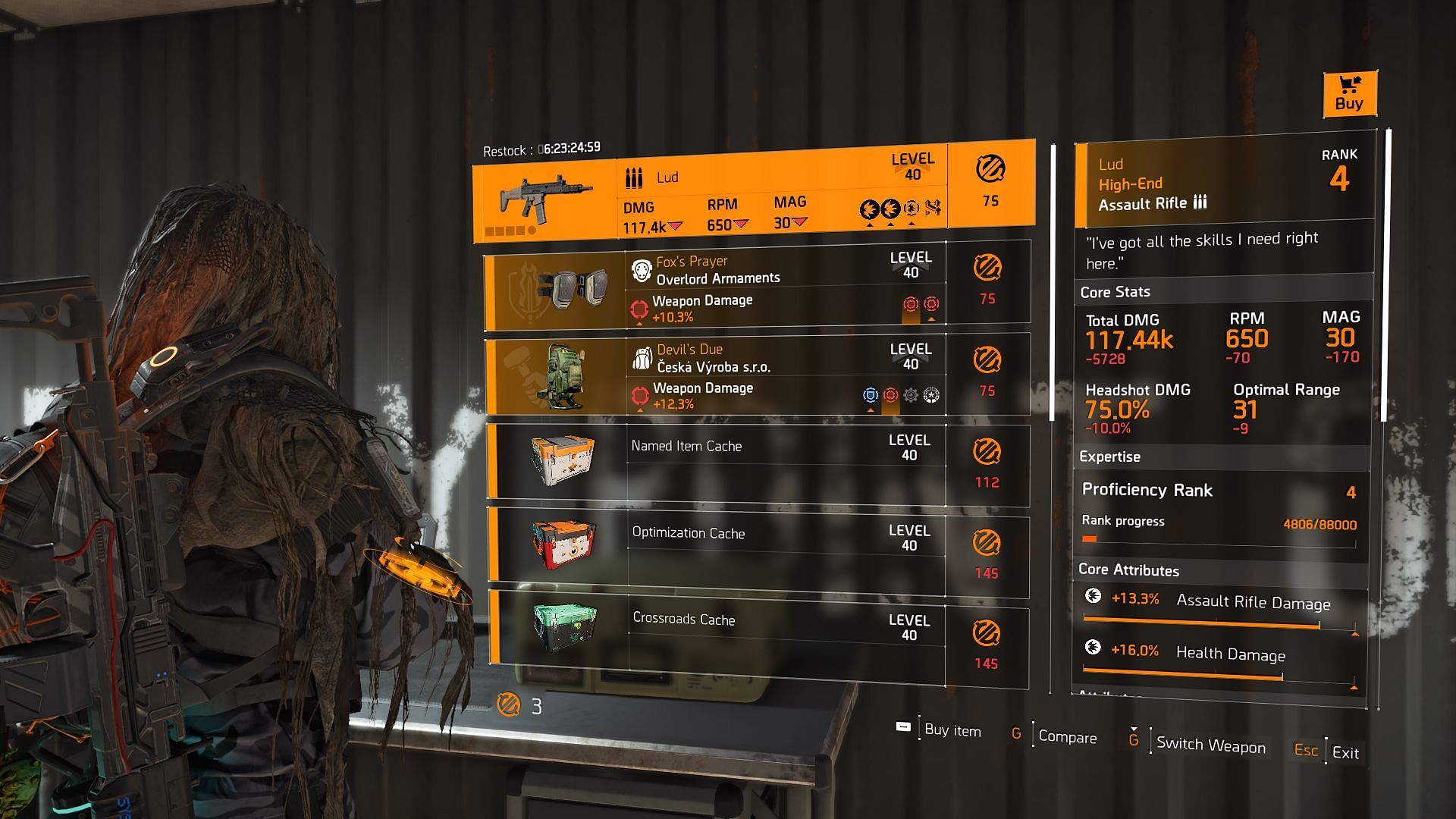 The Division 2 vendor for the Countdown game mode near the Helipad (Image via Sportskeeda Gaming || Ubisoft)